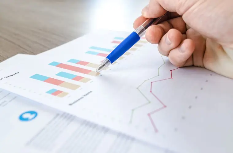 Search performance charts being reviewed