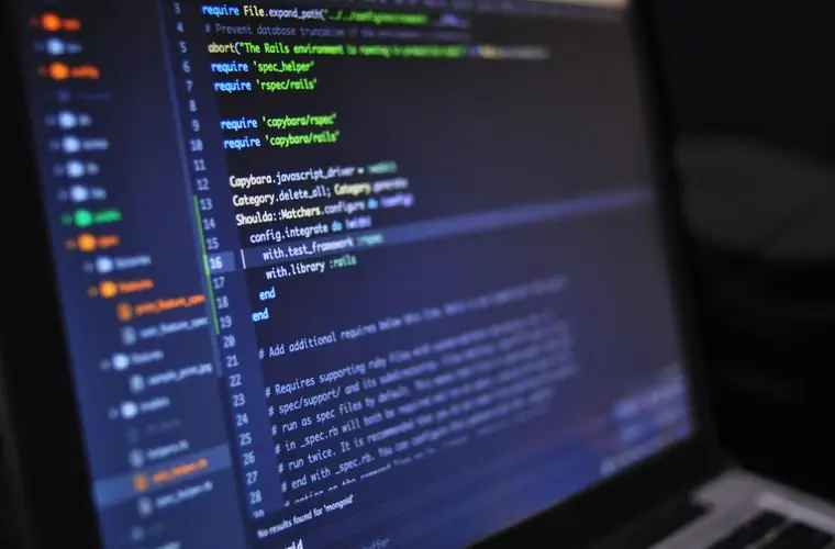 Application source code on screen